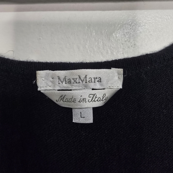 Max Mara Made in Italy Wool Cashmere Black Sweater Vest soft Neutral Quiet luxur - Picture 7 of 9